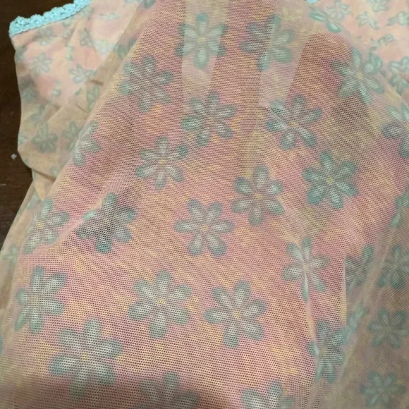 Cosabella Pink Floral Mesh Lace Trim Sheer Romance Sensual Cami Made in IT Sz M - Picture 4 of 8